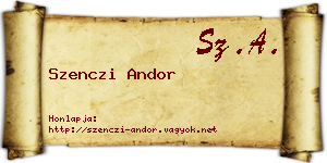 Szenczi Andor névjegykártya
